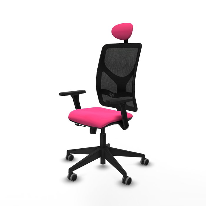 PIQUERAS Y CRESPO Silla de oficina Motilla Rosa con mecanismo Sincro/Traslack