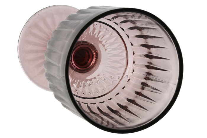 DKD Home Decor Copa Set de 6 Rosa 8.8 x 16.3 x 8.8 cm Colección Stripes Garbo Basicos