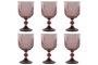 DKD Home Decor Set de 6 Copas Rosa Stripes Garbo 380ml