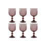 DKD Home Decor Set de 6 Copas Rosa Stripes Garbo 380ml