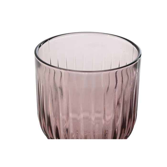 DKD Home Decor Set de 6 Copas Rosa Stripes Garbo 380ml