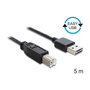 DeLOCK Cable USB 2.0 Tipo-A a Tipo-B 5 m Negro 85553