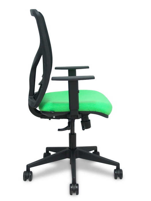PIQUERAS Y CRESPO Silla de oficina Motilla Pistacho/Negro con mecanismo Sincro/Traslack y brazos 1D