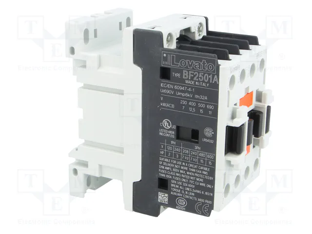 LOVATO ELECTRIC Contactor BF 3-polar 25A 230VAC