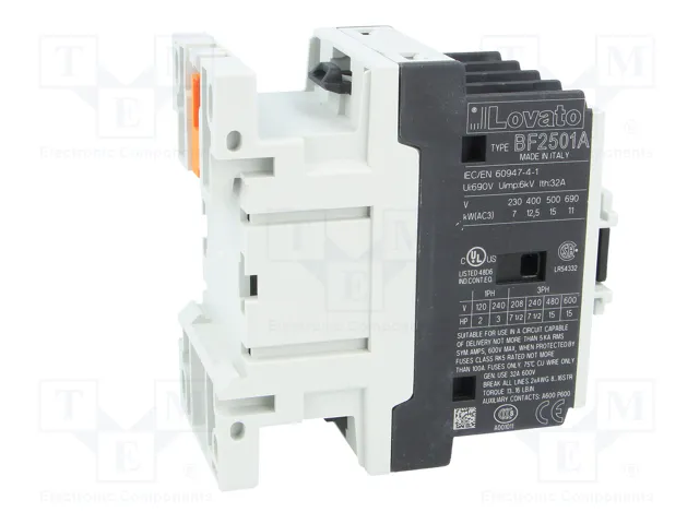 LOVATO ELECTRIC Contactor BF 3-polar 25A 230VAC