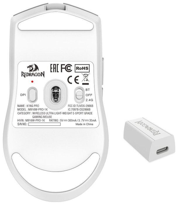 Redragon M916W-PRO-4K K1NG Ratón Inalámbrico Ergonómico 26000 DPI Blanco Redragon M916W-PRO-4K K1NG Ratón Inalámbrico Ergonómico 26000 DPI Blanco