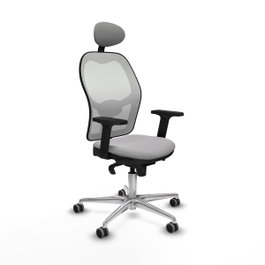 PIQUERAS Y CRESPO Silla de oficina Jorquera con mecanismo Sincro, Gris claro y Blanco