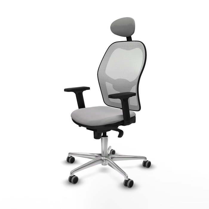 PIQUERAS Y CRESPO Silla de oficina Jorquera con mecanismo Sincro, Gris claro y Blanco PIQUERAS Y CRESPO Silla de oficina Jorquera con mecanismo Sincro, Gris claro y Blanco