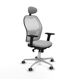 PIQUERAS Y CRESPO Silla de oficina Jorquera con mecanismo Sincro, Gris claro y Blanco