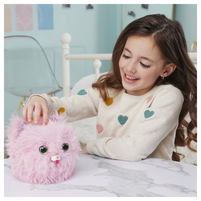 Spin Master FurFluffs Magisches Kätzchen (Rosa) - Juguete Interactivo para Gatos con más de 100 Sonidos, Peluche de Felpa con Revelación Sorpresa, para Niños y Niñas de 5 a 12 Años