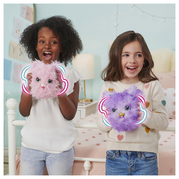 Spin Master FurFluffs Magisches Kätzchen (Rosa) - Juguete Interactivo para Gatos con más de 100 Sonidos, Peluche de Felpa con Revelación Sorpresa, para Niños y Niñas de 5 a 12 Años
