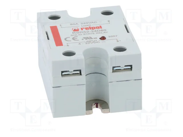 RELPOL RSR52 Relé de semiconductor monofásico 80A 48-280VAC