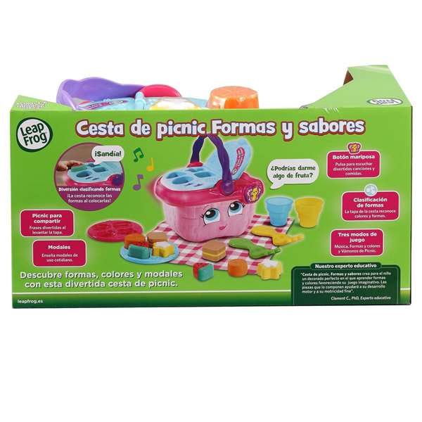 Leap Frog Cesta De Picnic 80-603622 Juguete Educativo Interactiva para Aprender Formas y Colores con 15 Accesorios para Bebés +12 Meses