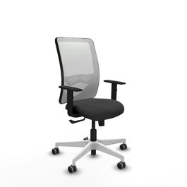 PIQUERAS Y CRESPO Silla de oficina Zulema con mecanismo Sincro, Gris oscuro y Blanco