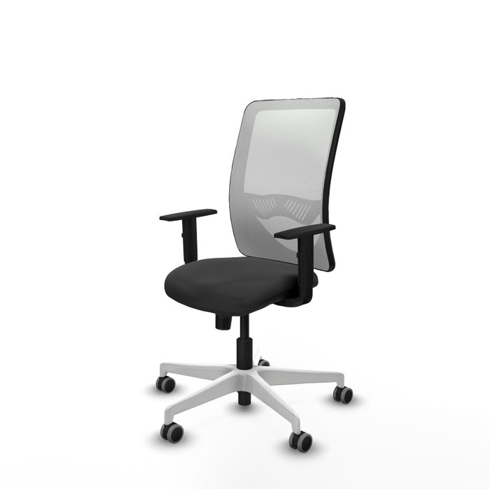PIQUERAS Y CRESPO Silla de oficina Zulema con mecanismo Sincro, Gris oscuro y Blanco