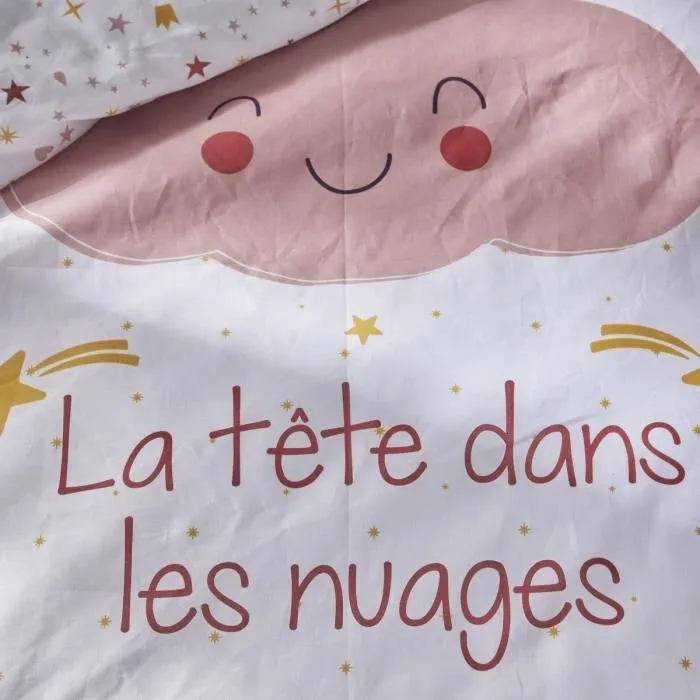 Today TOD3574641306793 Juego de Cama Infantil y Puff Plegable con Almacenaje Arcoíris 140 x 200 cm Algodón