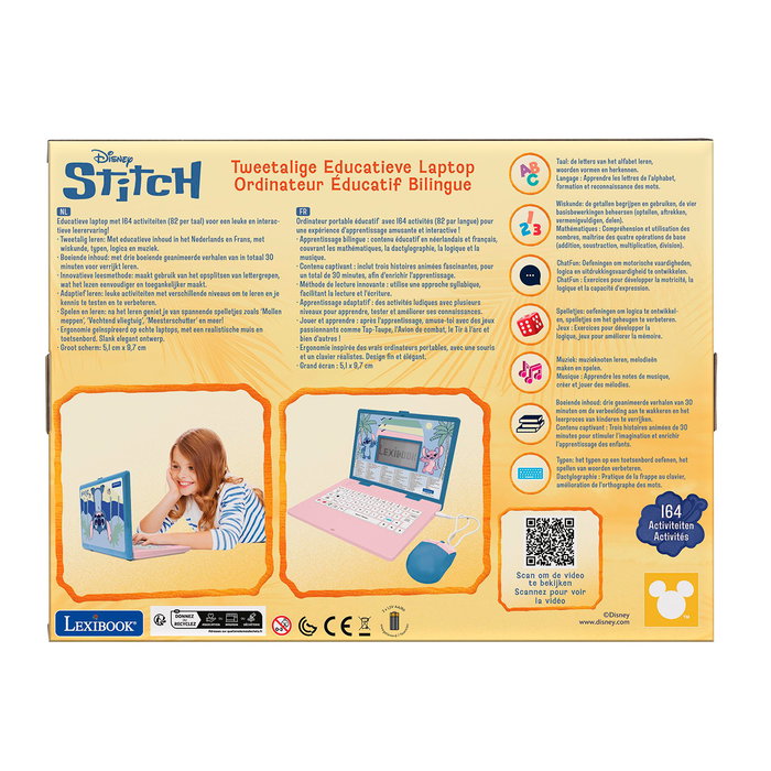 Lexibook Ordenador bilingüe Stitch con 170 actividades