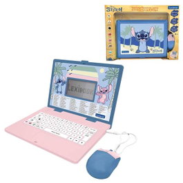 Lexibook Ordenador Educativo Bilingüe Stitch con 170 Actividades (85 en Español e Inglés) - Pantalla 6,7" para Niños, Plástico/Metal, Incluye Pilas