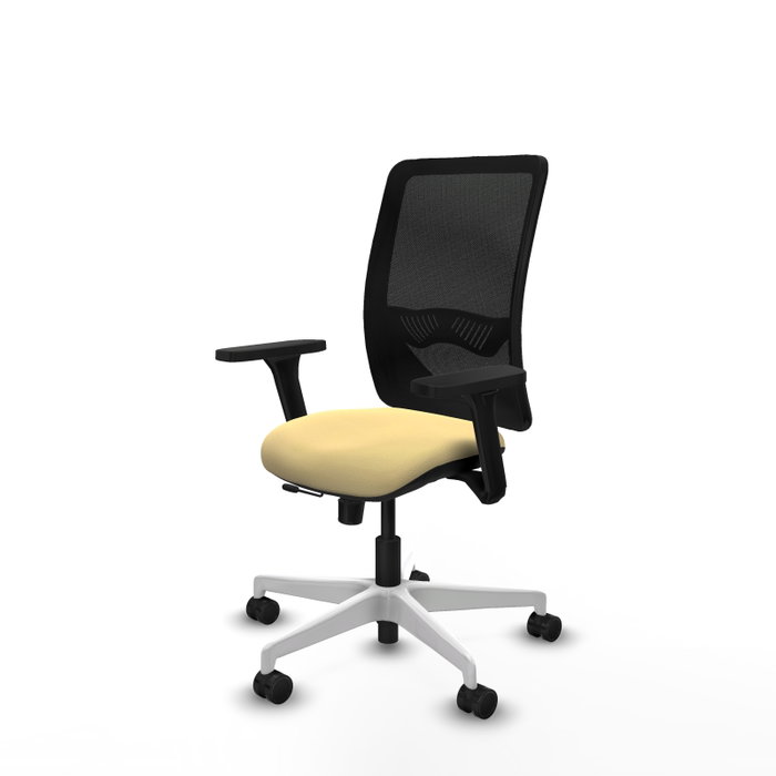 PIQUERAS Y CRESPO Silla de oficina Zulema con mecanismo Sincro/Traslack, Crema y Negro
