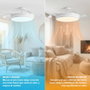 Yoevu CONCEPT RAY Ventilador de Techo Blanco con Aspas Retráctiles y Luz LED