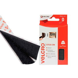Velcro Cinta Adhesiva Uso General Negro 20mm x 1m