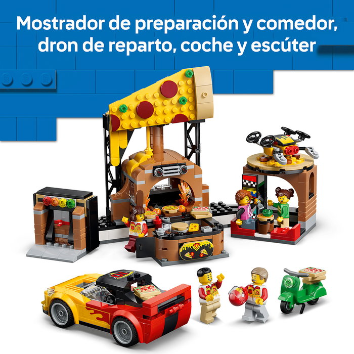 LEGO City Pizza a Domicilio 60496: Juguete de pizzería con coche, escúter y dron, 494 piezas, +6 años LEGO City Pizza a Domicilio 60496: Juguete de pizzería con coche, escúter y dron, 494 piezas, +6 años