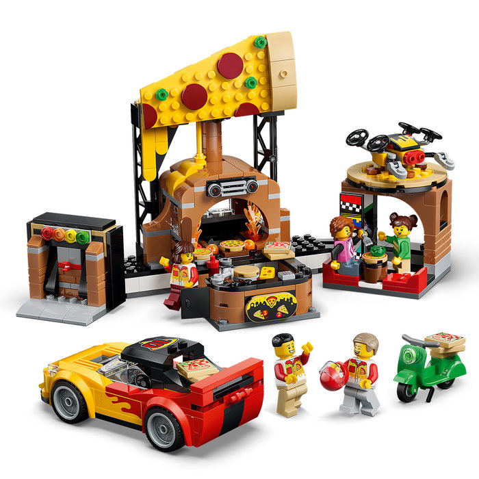LEGO City Pizza a Domicilio 60496: Juguete de pizzería con coche, escúter y dron, 494 piezas, +6 años LEGO City Pizza a Domicilio 60496: Juguete de pizzería con coche, escúter y dron, 494 piezas, +6 años
