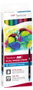 Tombow Dual Brush Estuche de 6 Rotuladores Doble Punta Colores Primarios