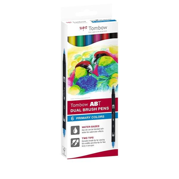 Tombow Dual Brush Estuche de 6 Rotuladores Doble Punta Colores Primarios Tombow Dual Brush Estuche de 6 Rotuladores Doble Punta Colores Primarios