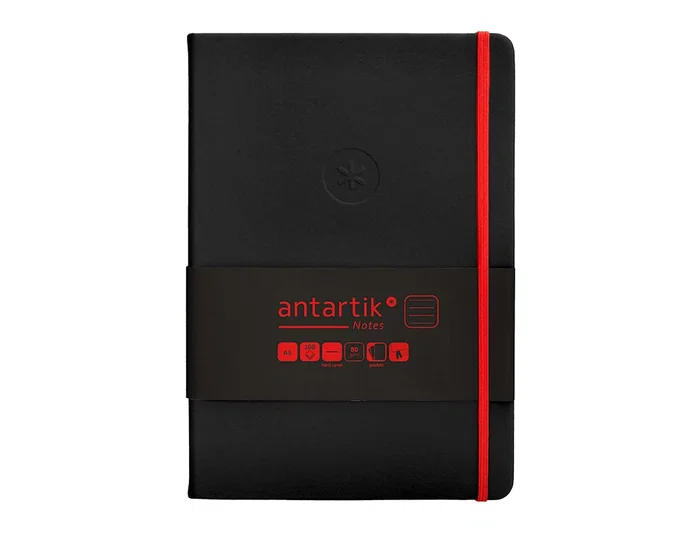 Antartik Cuaderno Antartik Notes Tapa Dura A5 Hojas Rayas Negro y Rojo 100 Hojas 80 gr FSC