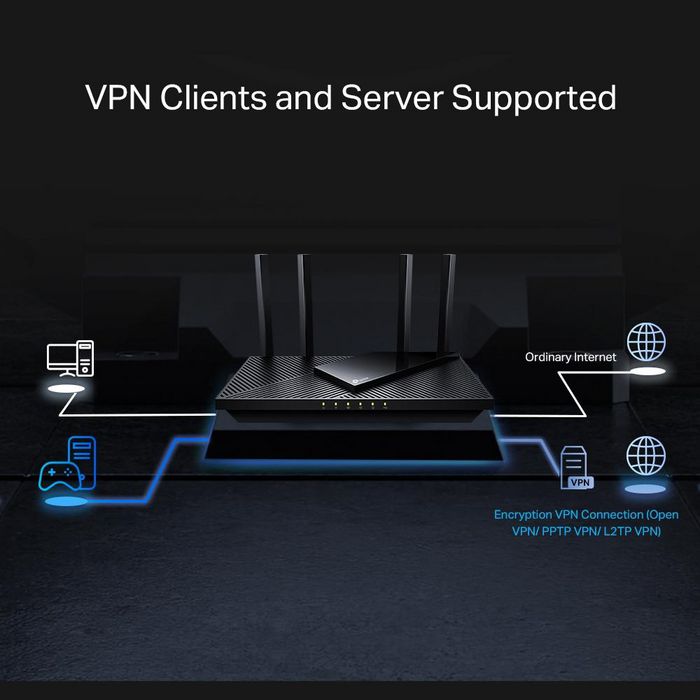 TP-Link Archer AX55 Pro AX3000 Router Wi-Fi 6 Doble Banda con Puerto 2.5G y USB 3.2, Negro