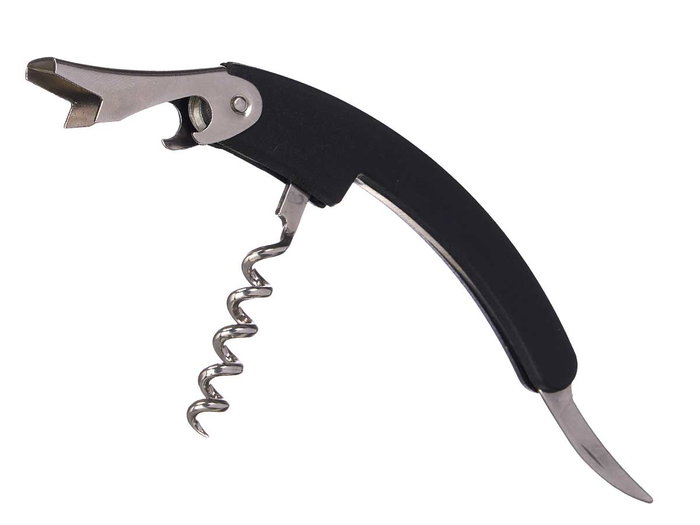 Kinvara Sacacorchos Cromado Negro 64 g, Metal, Dimensiones: 11x11x2.5 cm (Set de 36)