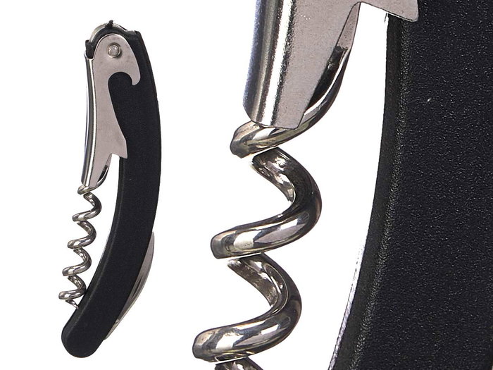 Kinvara Sacacorchos Cromado Negro 64 g, Metal, Dimensiones: 11x11x2.5 cm (Set de 36)