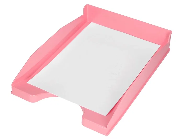 Q-connect Bandeja sobremesa plástico rosa pastel opaco 240x70x340 mm