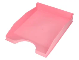 Q-connect Bandeja sobremesa plástico rosa pastel opaco 240x70x340 mm