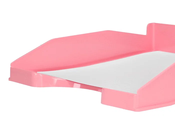 Q-connect Bandeja sobremesa plástico rosa pastel opaco 240x70x340 mm