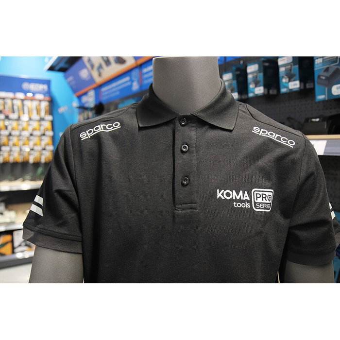 Sparco Polo Técnico Talla S Negro Alta Visibilidad 65% Algodón 35% Poliéster
