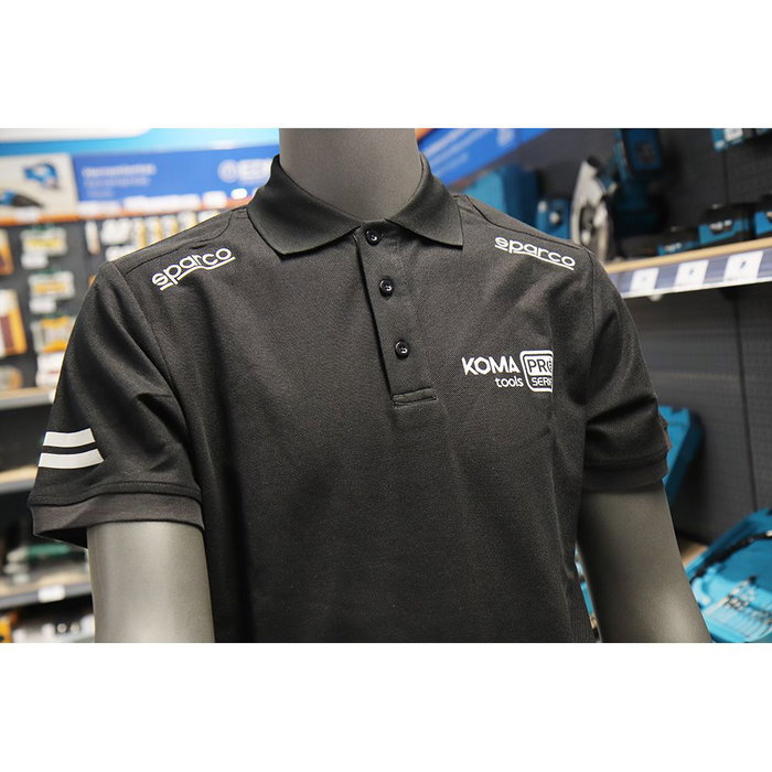 Sparco Polo Técnico Talla S Negro Alta Visibilidad 65% Algodón 35% Poliéster