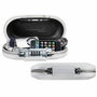 Master Lock Mini baúl de viaje portátil con cable de seguridad - Blanco y gris metálico
