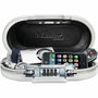 Master Lock Mini baúl de viaje portátil con cable de seguridad - Blanco y gris metálico