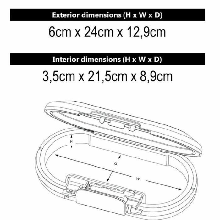 Master Lock Mini baúl de viaje portátil con cable de seguridad - Blanco y gris metálico