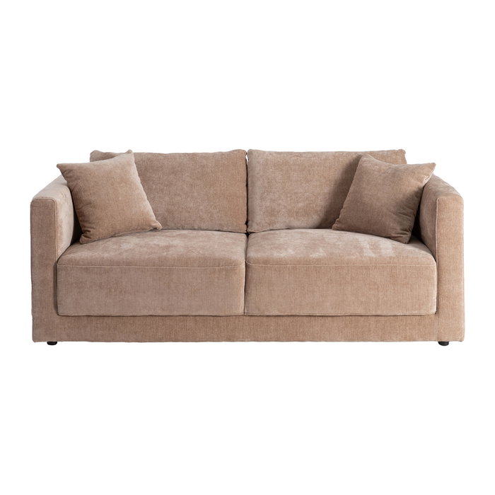 Sofá 3 Plazas Taupe Tejido-Madera 210 X 96 X 86 cm Sofá 3 Plazas Taupe Tejido-Madera 210 X 96 X 86 cm