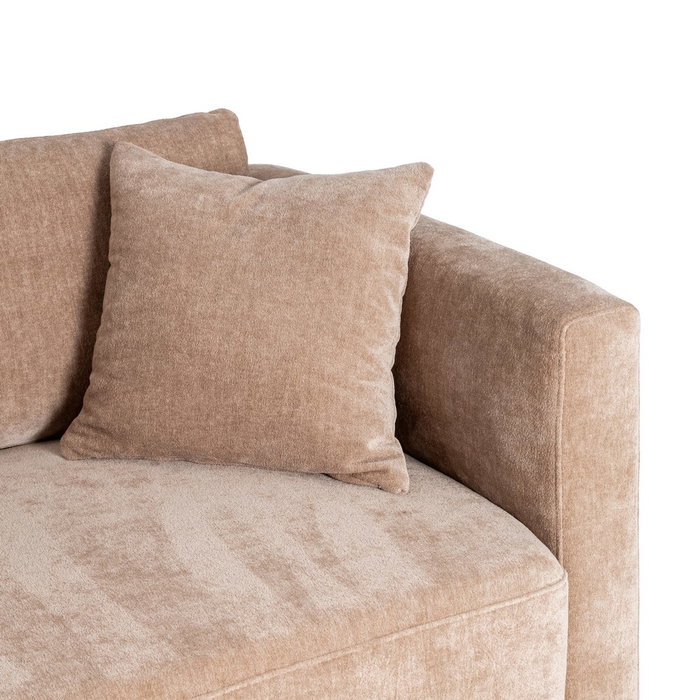 Sofá 3 Plazas Taupe Tejido-Madera 210 X 96 X 86 cm Sofá 3 Plazas Taupe Tejido-Madera 210 X 96 X 86 cm