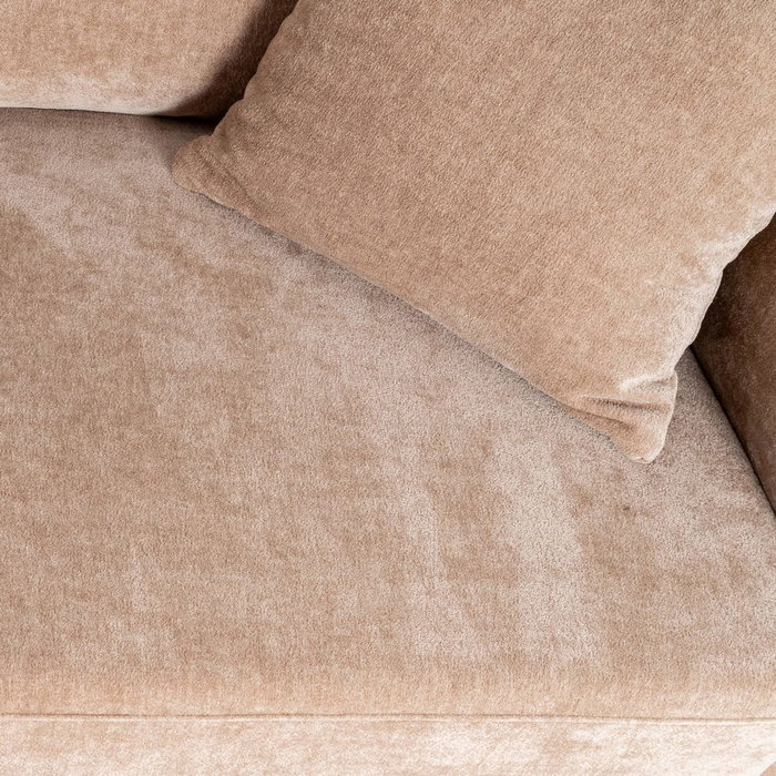 Sofá 3 Plazas Taupe Tejido-Madera 210 X 96 X 86 cm Sofá 3 Plazas Taupe Tejido-Madera 210 X 96 X 86 cm