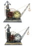 DKD Home Decor Reloj de Sobremesa de Hierro con Grúa