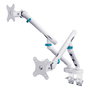 Digitus Soporte Dual para 2 Monitores de hasta 35", Mecánico, Abrazadera, 20 Kg, Ajustable, Blanco