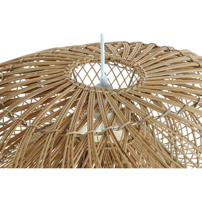 DKD Home Decor Lámpara de Techo de Ratán y Hierro Marrón Natural 80x56x35 cm