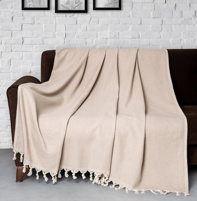 L'essentiel linge de maison Funda de Sofá Beige 230, 100% Algodón, 170x230 cm