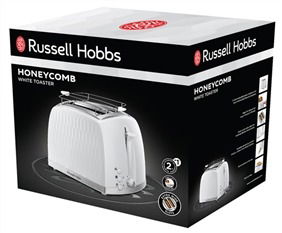 Russell Hobbs 26060-56 Tostador Honeycomb Blanco para 2 Rebanadas