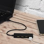 Be Mix USB con 4 Puertos Hub Diseño Fino y Ligero Ideal para Viajes